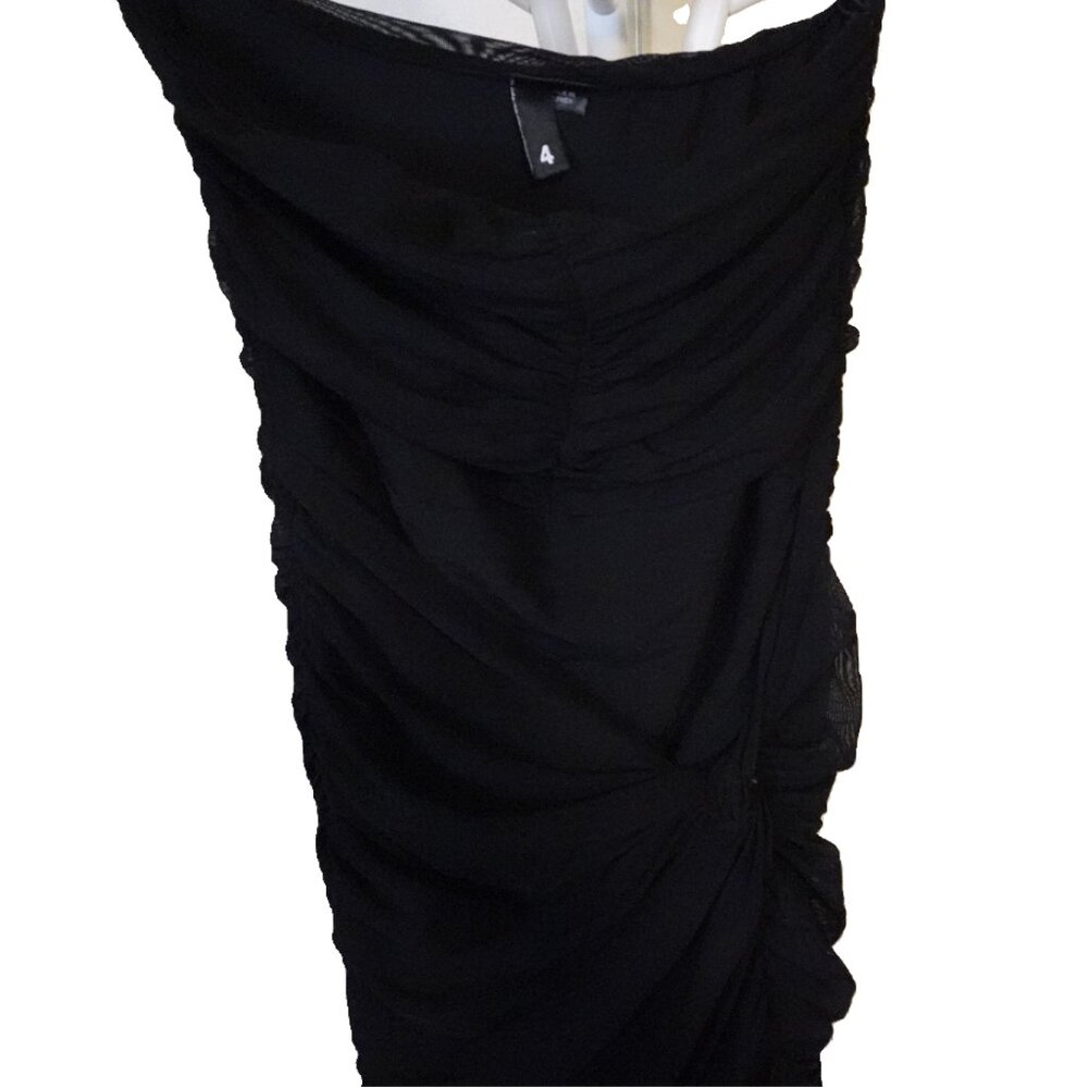 H&M Mesh Strapless Mini Dress Black in Size Four